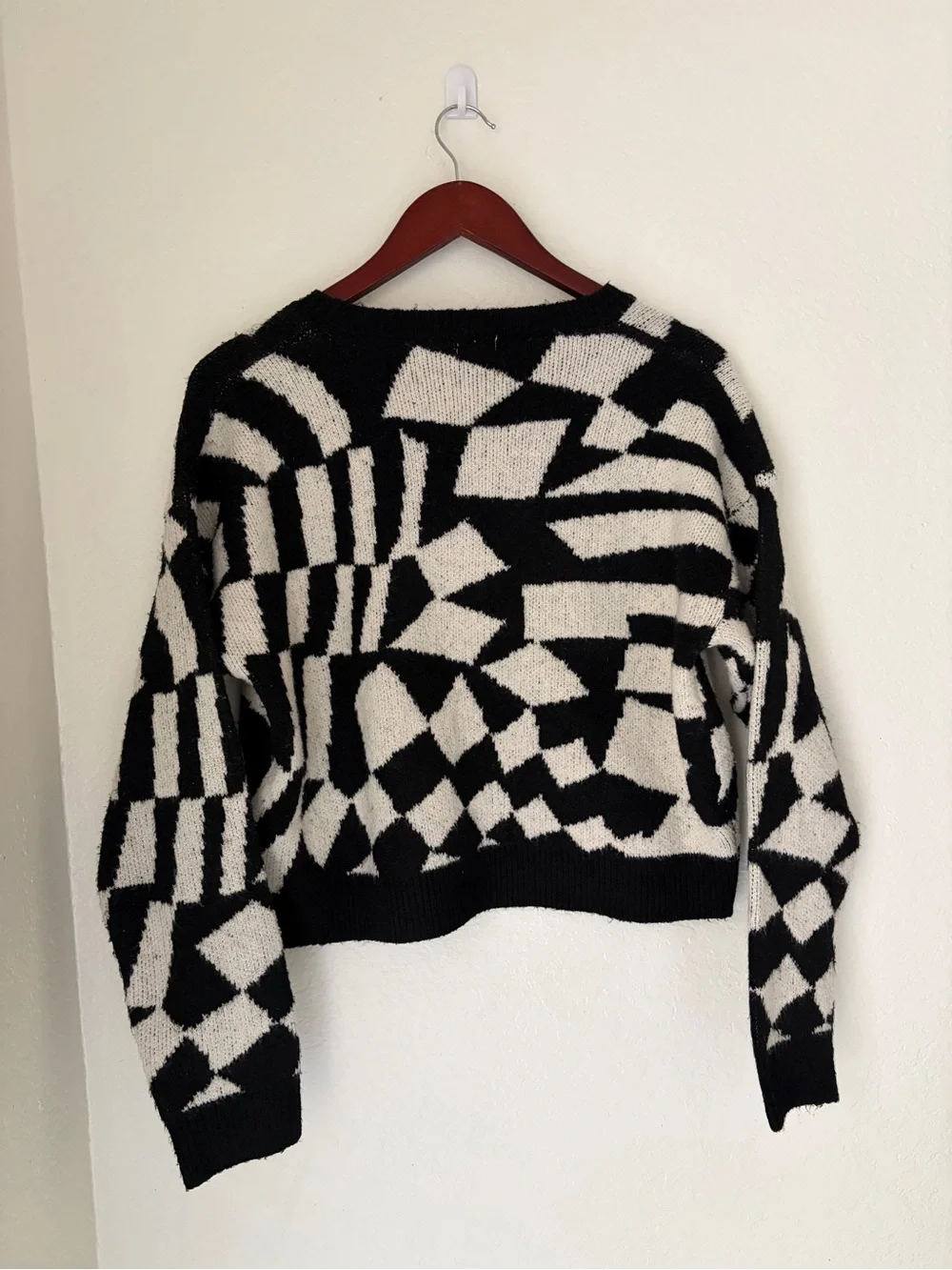 Debut Black & Cream Geometric Crewneck Sweater - Picture 2 of 6